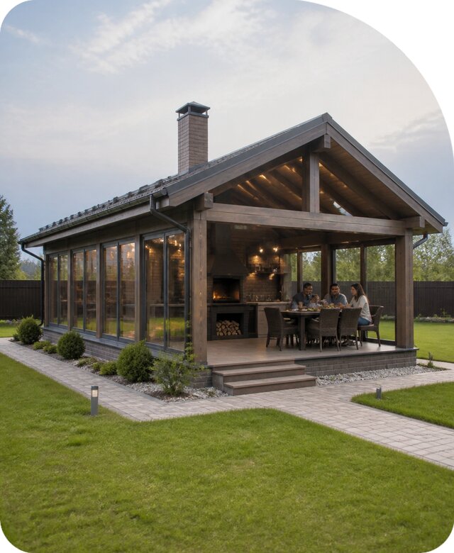 Гриль домик под ключ в Котласе по цене от 362705 р. | РадиДОМА-Ктл
